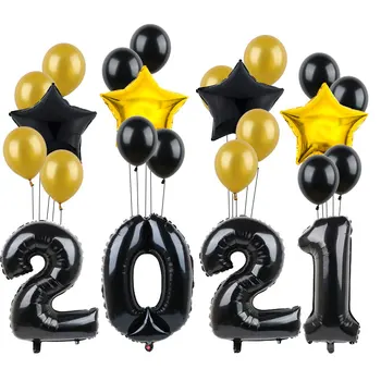 24buc 32 inch Rose de Aur Număr Baloane Folie Happy New year Party Decor 2021 pentru Aniversarea de Nunta Decor Latex Globos