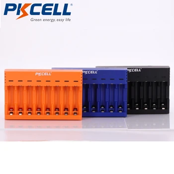 PKCELL 8 sloturi de Inteligent pentru acumulatori AA AAA Încărcătoare USB de încărcare independent pentru AA/AAA 1.2 V NIMH NICD Incarcator LED