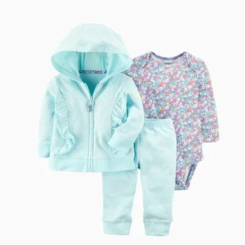 3PCS pentru Sugari Baby boy haine seturi de Desene animate de Animale Urs 2019 Toamna Iarna Cald Haină cu Glugă +Body+Pantaloni Copil Nou-născut Utilaje