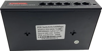 6Port 48V 4 PoE Injector Power Over Ethernet Pentru Camera IP IEEE802.3af/at 1,2+/3,6- cu Adaptor de Alimentare în Interiorul