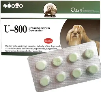 Okar U800 Spectru Larg Antiparazitar pentru Câini și Pisici 8 Comprimate
