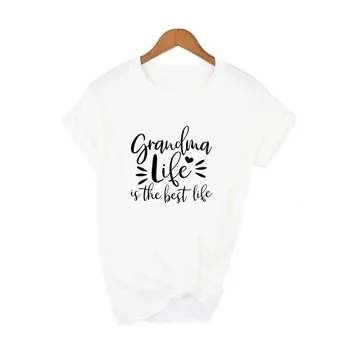 Bunica Viață Este Cea Mai Bună Viață De Imprimare Femei Tricou Casual De Vara Cu Maneci Scurte Bunica Tricou Top Tee Haine Bunica Cadou