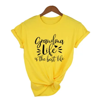 Bunica Viață Este Cea Mai Bună Viață De Imprimare Femei Tricou Casual De Vara Cu Maneci Scurte Bunica Tricou Top Tee Haine Bunica Cadou