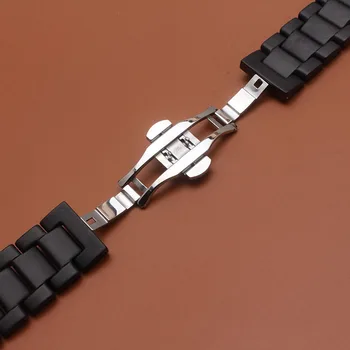 Negru mat Watchband Ceramice Lustruite Watchbands pentru ceasuri inteligente trupa încheietura mâinii se Potrivesc de Viteze S3 22mm curea de ceas 14MM 16MM 18MM 20MM