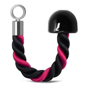 Singur Cap De Prindere Coarda Trage În Jos Rope Cablu De Atașament Triceps Tensiune Frânghie Negru/Roz 15.5 Inch