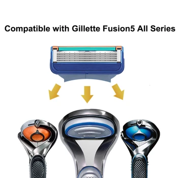 4buc/pachet Excelent de Ras 5 Straturi Lame de Ras Compatibil pentru Gillette Fusion sau Mach 3 Mâner Pentru Îndepărtarea Părului pentru Bărbați Îngrijire a Feței