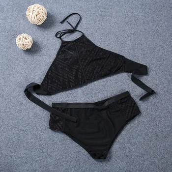 2019 Vara Plus Dimensiune Negru Sexy Femei goale talie mare Brazilian Bikini Set costum de baie Beachwear Monokini swimsuit 7XL Y048