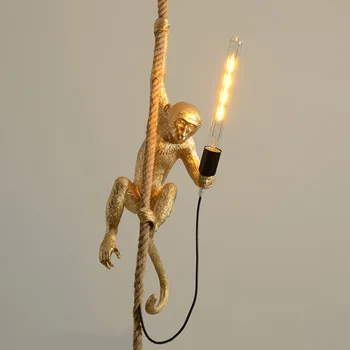 Rășină Maimuță Lampa Cu Lumini De Perete Lumini Pandantiv Negru Din Aur Alb E27 Bec Led Pentru Living Art Salon, Camera De Studiu