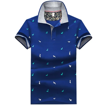 2020 Bărbați Vară Cerb De Imprimare Tricou Polo Cu Maneca Scurta Slim Fit Polos Moda Streetwear Topuri Camasi Barbati Sport-Casual Tricouri De Golf