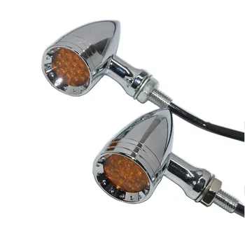 20 LED Crom Locuințe Obiectiv Chihlimbar Două Benzi Glonț de Semnalizare Stop de Frână Lumină de Funcționare Coada de Lumină 3 Fire Mini
