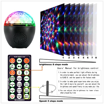Minge disco Muzica de petrecere lumină dj difuzor bluetooth cu telecomanda 16 modul LED laser proiector potrivit pentru petreceri festivaluri