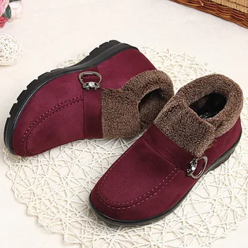 De vârstă mijlocie și Vârstnici de Mari Dimensiuni 42 Bătrână Confortabil din Bumbac Usor Pantofi pentru Femei În timpul Iernii; Scurt de Pluș; Cizme Cald