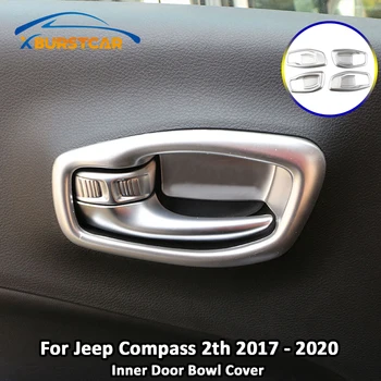 Xburstcar 4buc/Set ABS Crom Interior Usa Castron Capacul Mânerului Portierei Protector Tapiterie Pentru Jeep Compass 2 tesaloniceni 2017 - 2020 Accesorii