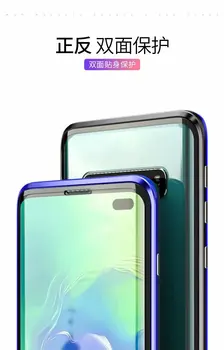 Telefon mobil Caz pentru Samsung Galaxy S8 S9 S10 S20 E 5G Nota 8 9 10 Pro Plus Capacul de Metal pe Ambele laturi de Sticlă 360 de Protecție la Șocuri