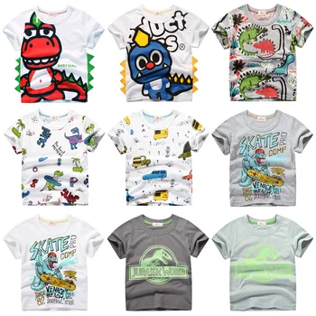 INPEPNOW Copii T-shirt pentru Băiat 2020 Animal Print Dinozaur Baieti T Shirt pentru Fete Topuri de Desene animate pentru Copii tricou Haine 5-14 Ani