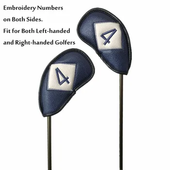 Clubul de Golf Acoperă Headcovers Set din Piele PU 12 Buc/Pack se potrivi Mâna Stângă Mâna Dreaptă jucători de Golf Broderie Logo Ambele Părți Deluxe