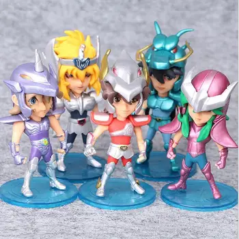5pcs/set Japonia Anime Aur Saint Seiya cavalerii zodiacului PVC figurina de Colectie Model de Jucărie