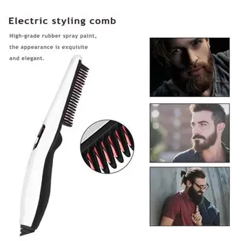 Electric Rapid Barba Îndreptat Pentru Bărbați Indreptarea Parului Perie Ondulator De Par Anti-Static Pieptene De Călătorie Acasă Instrumente De Hair Styling