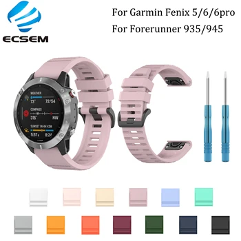 Ecsem 22mm curea silicon pentru Garmin fenix 6/6 pro/5 brățară ceas sport band pentru precursor 935/945 înlocuire brățară