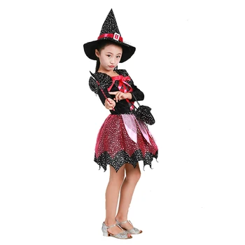 Costum de Halloween pentru Fete Vrăjitoare Elfi Cosplay Dress Copii Set Costum, Cu Pălărie, Geantă Baghetă Magică Petrecere Mascarada Carnaval Haine