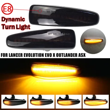 2 buc Amber LED-uri Dinamice Fender de poziție Laterale Lumina de Semnalizare Lampă de poziție Pentru Mitsubishi Lancer EVO X Outlander Sport Mirage+