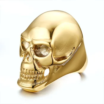 Moda de Mare de Aur Culoare Inel barbatesc din Otel Inox 316 Skull Rock Inele de en-Gros Inele pentru Bărbați Bijuterii