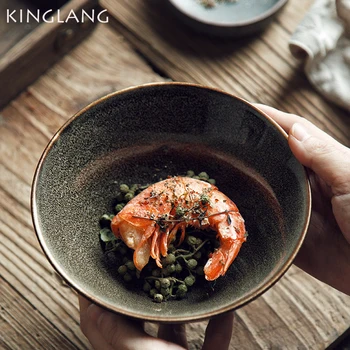 Kinglang NOI 6 inch Noodle Bowl Creative Ceramice Supa Castron Mare de Orez Bol Bol de Ramen Japoneză Tacamuri
