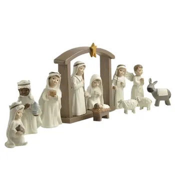 Hristos Nașterea lui Isus Ornament Cadouri Scena Nașterii Rasina de Artizanat Încântătoare costum adevărata semnificație religioasă în condiții de Siguranță și durabile cadou