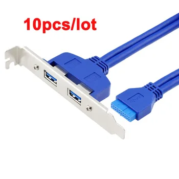 10buc Full Size Suport Placa de baza 20pin la 2 Porturi USB 3.0 de sex Feminin Panoul din Spate Antet Conector Cablu Adaptor Cu Slot PCI Placa