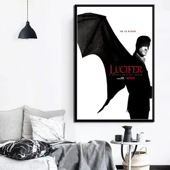 Lucifer Fierbinte Serial Tv Show Postere Și De Imprimare Panza Pictura Pe Perete Imagini Pentru Living Clasic De Decorare Decor Acasă Cuadros