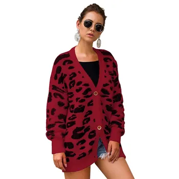 Dating Școală Butonul De Jos De Vacanță Femei Pulover Office Leopard De Imprimare De Moda Liber Mâneci Lungi De Toamna Iarna Casual Uza