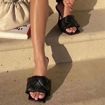 INS Moda Dimensiuni Mari 34-43 Plat Catâri Femei Flip Flop Panglica Sandale din Piele Femei Pantofi Doamnelor Pătrat sandale Papuci de Plaja