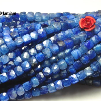 Mamiam O+ Albastru Cianit Fațete Pătrat Margele 4+-0.2 mm Netede Rotunde Libere Piatra Diy Brățară Colier de Bijuterii Face Cadou de Design
