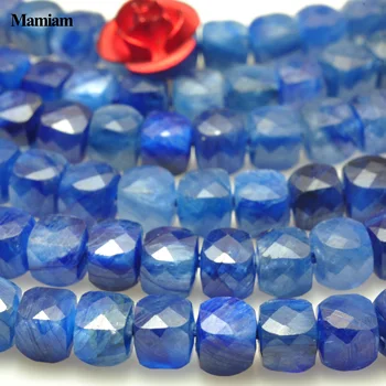 Mamiam O+ Albastru Cianit Fațete Pătrat Margele 4+-0.2 mm Netede Rotunde Libere Piatra Diy Brățară Colier de Bijuterii Face Cadou de Design