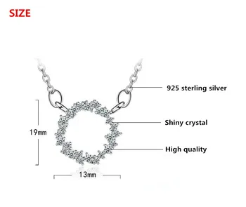 Argint 925 rotund cerc strălucitor crysta coliere lanț scurt pentru femei bijuterii cadou en-gros picătură de transport maritim