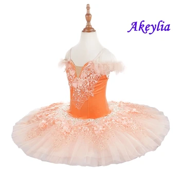 Orange Balet tutu copil spargatorul de nuci Pre-Profesional de balet costume de balet pentru fete Clasice de balet tutu clatita rochie de balet 