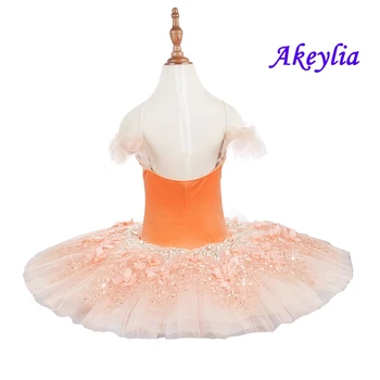 Orange Balet tutu copil spargatorul de nuci Pre-Profesional de balet costume de balet pentru fete Clasice de balet tutu clatita rochie de balet 
