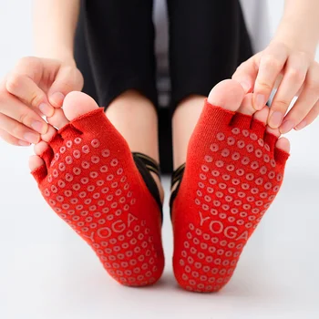 Profesionale Bandaj Cinci Picioare Șosete Yoga Respirabil Degete Pilates Șosete Anti-Alunecare Silicon Sport Papuci de Balet de Dans ciorap