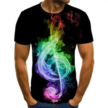 2020 nou T-shirt pentru bărbați muzica simbol T-shirt 3d guitar T-shirt tricou imprimat Gotic anime îmbrăcăminte cu mânecă scurtă T-shirt 110-6XL