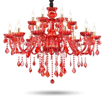 Roșu candelabru camera de zi Dormitor Bucatarie insula nunta candelabre lustre de cristal Interior casa mare Candelabru de Iluminat