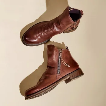De brevete din Piele Pantofi Casual Barbati Cizme lucrate Manual, de Calitate Superioară Platforma Cizme de Zăpadă în aer liber de Toamnă și de Iarnă Pantofi pentru Bărbați Plus Dimensiune 48