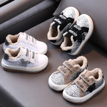 Bumbac pentru copii pantofi 2020 iarna noi pentru copii pantofi de moda coreeană băieți și fete steaua pantofi copii, plus pantofi de catifea