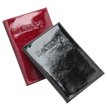 Piele naturala Nou rus roșu moale ulei de Epocă Pașaport Coperta timbru sec Titularului Cardului