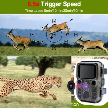Mini aparat de Fotografiat Traseu Joc de Vânătoare Camera 12MP 1080P în aer liber Fauna aparat de Fotografiat cu Senzor PIR 0,5 s Rapid de Declanșare Impermeabil scouting