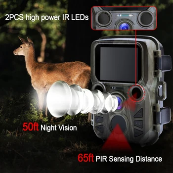 Mini aparat de Fotografiat Traseu Joc de Vânătoare Camera 12MP 1080P în aer liber Fauna aparat de Fotografiat cu Senzor PIR 0,5 s Rapid de Declanșare Impermeabil scouting