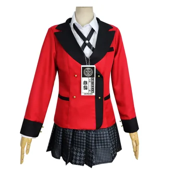 Anime Kakegurui Jucător Compulsiv Momobami Kilari Costume Cosplay Uniformă Școlară Sacou+Camasa+Fusta+Ciorapi+Cravata+peruca Kilari