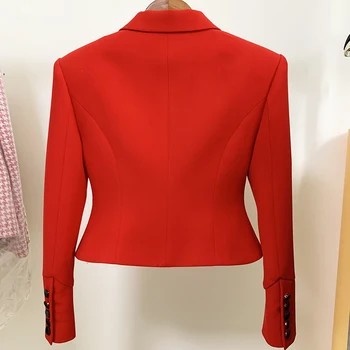 De ÎNALTĂ CALITATE, cele mai Noi Moda 2021 Designer de Sacou Femei de Amenajare Slim Red Blazer Scurt