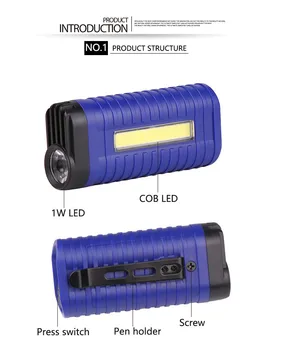 YUNMAI Nou-3W COB LED Lumina de Lucru Cu Cârlig Magnet USB Reîncărcabilă Lampă de Inspecție Magnetic Cort de Camping lanterna Lanterna