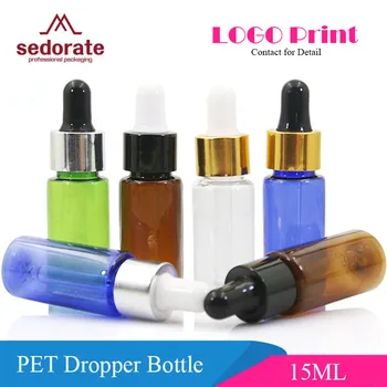 Sedorate 50 buc/Lot Gol Sticle de Ulei Esențial Alumite Capac Dropper Sticle De Parfum 15ML Plastic PET Pipetă de Sticlă JX138-2