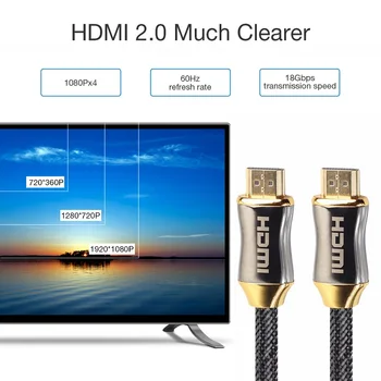 Cablu HDMI Ultra HD 4K 60Hz HDMI cu un Cablu HDMI de Mare Viteză 2.0 Placat cu Aur Cablu de Conectare Cablu Pentru UHD FHD 3D Xbox PS3 PS4 TV